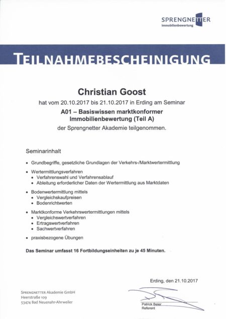 Sachverständigen für die Immobilienbewertung - Immobilienbewerter