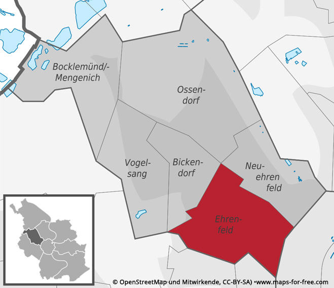 Veedel Köln Ehrenfeld Karte