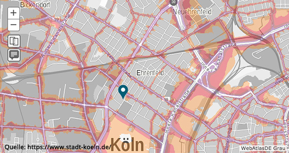 Stadtteil Köln Ehrenfeld - Lärmkarte