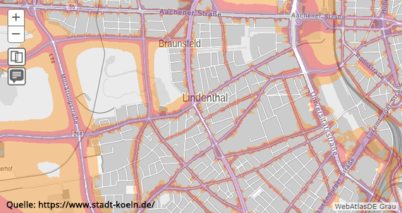 learmkarte Lindenthal, Veedel und Wohnen