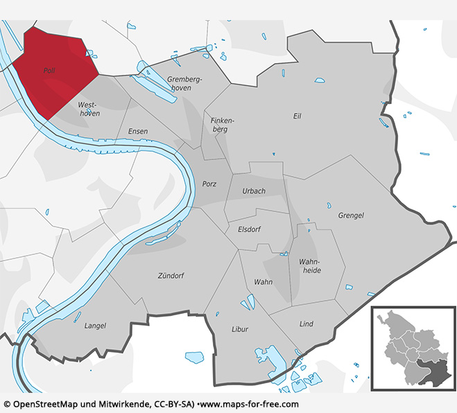 Karte von Köln Poll
