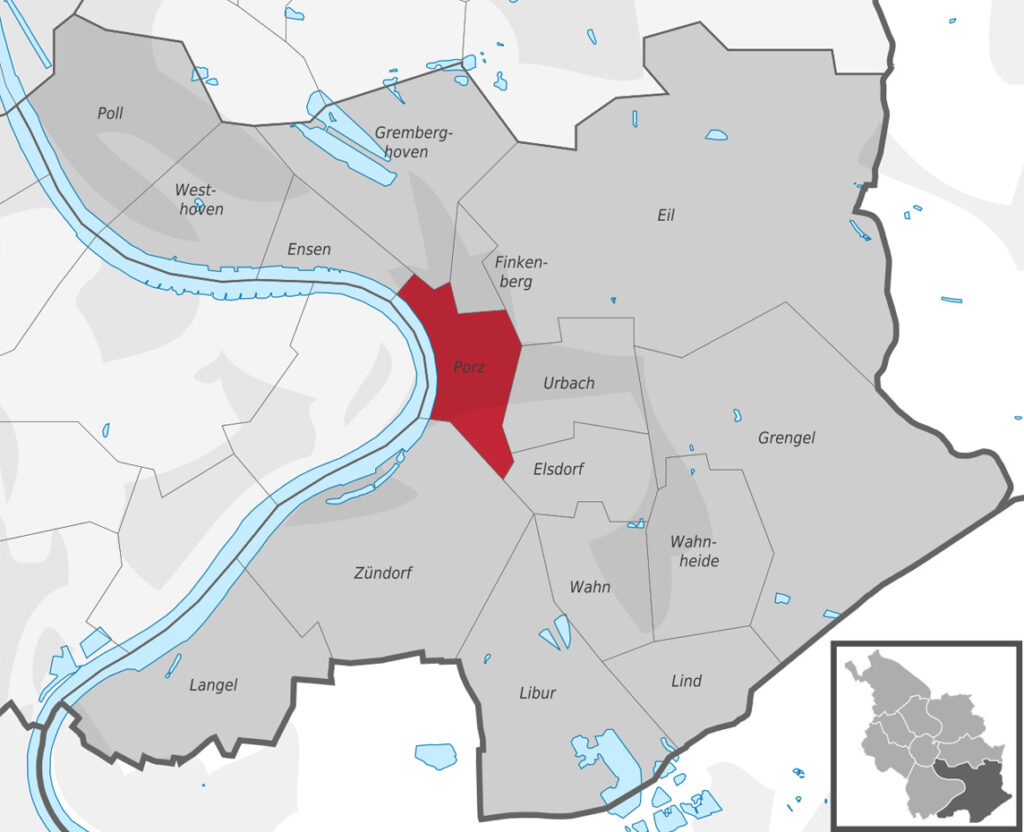 Immobilienmakler Köln Porz, Karte Veedel Porz