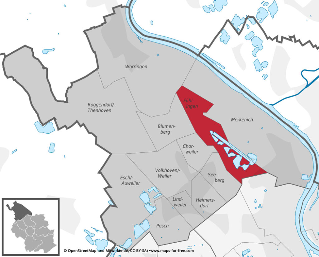 Standortkarte, Goost Immobilien, Veedel Fühlingen