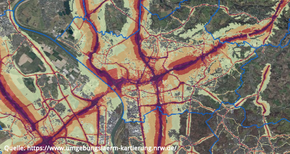 Die Lärmkarte von Köln Merkenich, Immobilienmakler Christian Goost Köln